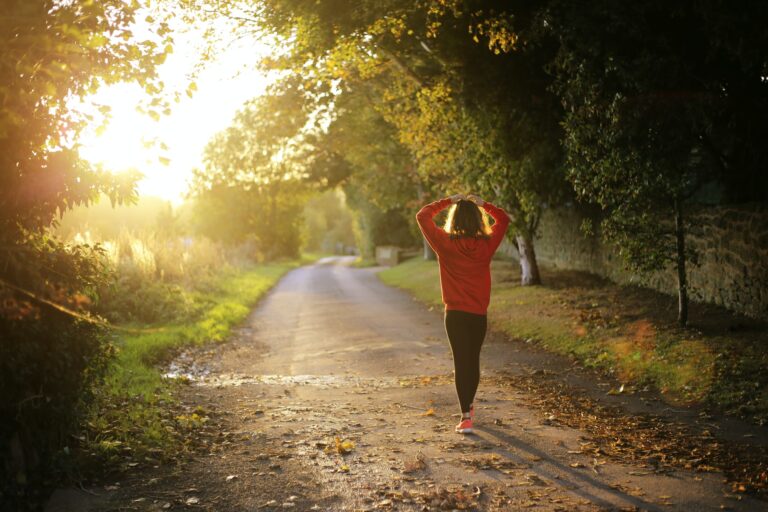 Person walking on nature path